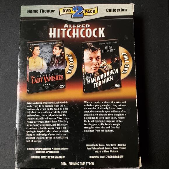 Alfred Hitchcock DVD Set 2 Movies Lady Vanishes & Man Who Knew Too Much - Picture 2 of 3